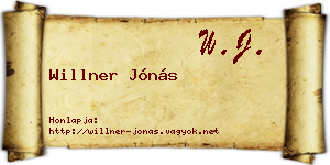 Willner Jónás névjegykártya